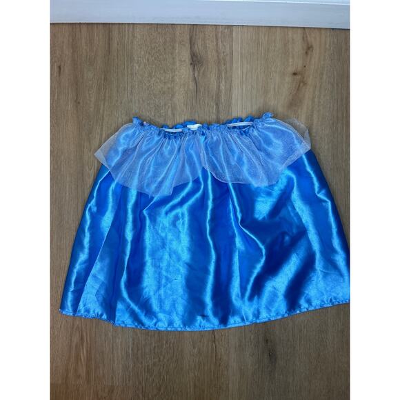 Disney Cinderella Girls 4/6 2 Piece Dress Up Costume Blue Sequence Skirt - Picture 3 of 6